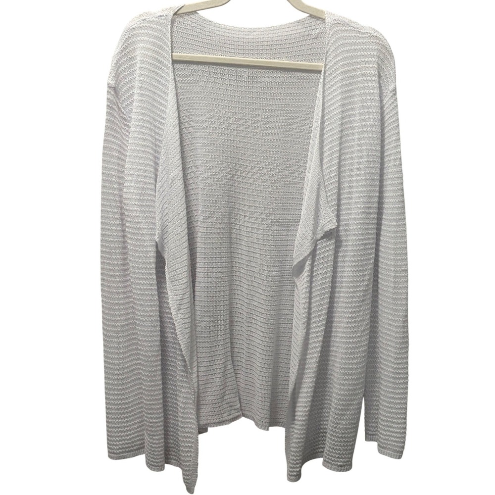 Kohl's Lightweight White Open Front Cardigan Sweater Women's Size Large NWT